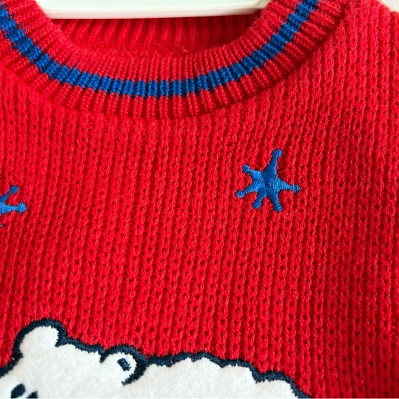 UNISEX Sweater and Pants Set Red White Blue Knit Top Quilted Plaid Bottoms NEW - Picture 5 of 15